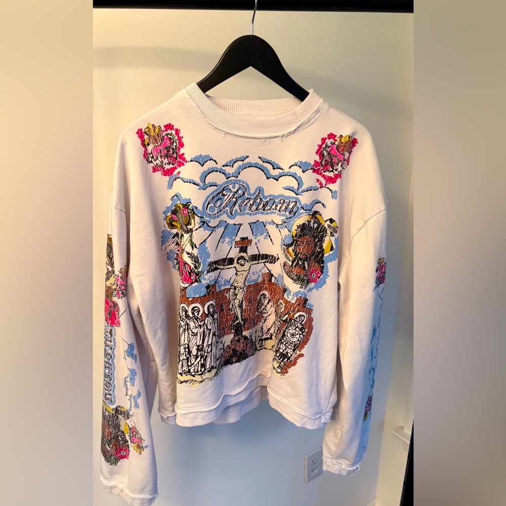Reborn apparel cropped graphic crewneck